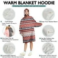 thumbnail image 5 of Wearable Oversized Blanket,Red Christmas Deer and Tree Pattern Wearable Blanket Hoodie for Adults,Cozy Hooded Blankets with Super Pockets,Super Warm Fuzzy Pullover for Women & Men, 5 of 6