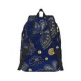 thumbnail image 3 of Naloa Canvas Backpack for Men Women Vintage Golden Butterfly Print Rucksack Casual Travel Daypack Large and Small Durable College Tote Satchel Bookbag for Teens, 3 of 8
