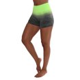 thumbnail image 1 of Sassy Apparel Women's Ombre Two Tone Fitness Yoga Shorts (X-Large, Black/Neon Green), 1 of 1