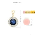 thumbnail image 3 of ANGARA Natural Round 1 ct Blue Sapphire and Diamond Halo Pendant in 14K Yellow Gold for Women (Size-6mm) | September Birthstone, Anniversary, Jewelry Gift for Women | Natural Blue Sapphire Necklace, 3 of 7