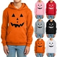 thumbnail image 4 of TrendOFT Unisex Kids Halloween Hoodie with Kangaroo Pocket Solid Color Sweatshirt for Boy Girl Black 7-8 Years, 4 of 4
