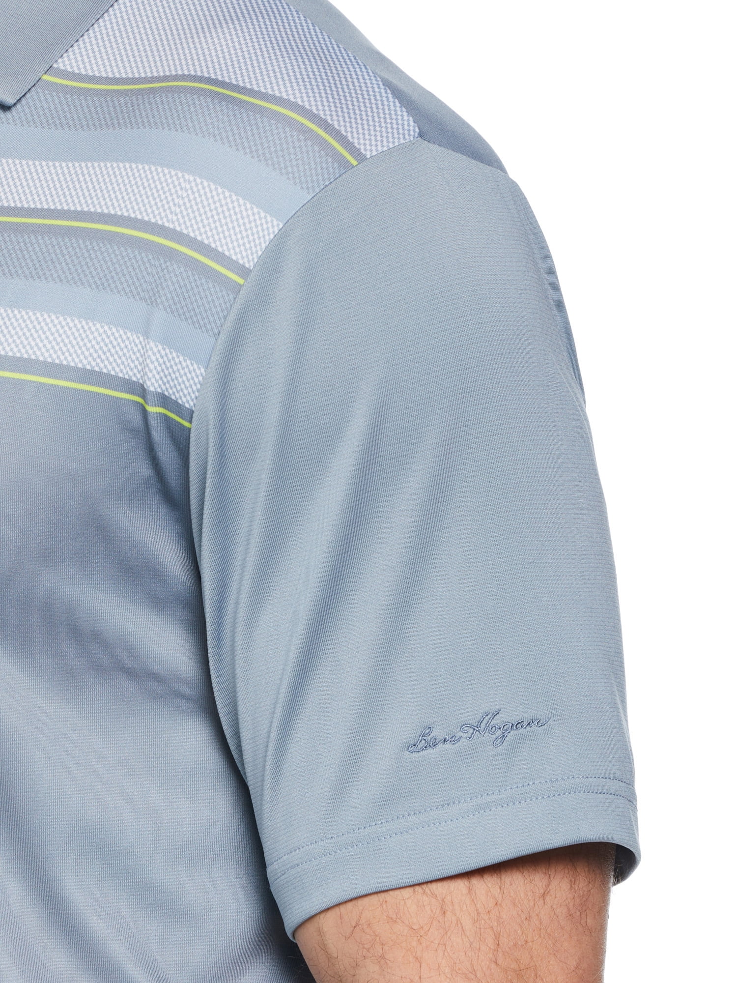 Ben Hogan Performance Men’s and Big Men’s Eco Birdseye Block Short Sleeve Golf Polo Shirt, up to Size 5XL