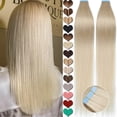 thumbnail image 2 of SEGO Blonde Tape in Hair Extensions 100% Real Remy Human Hair Long Straight Silky Thick Hair Gold Hair Acessories Black/Pink/Purple/Red Hair, 2 of 9