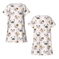 thumbnail image 5 of Salouo Bulldog Face Print Short Sleeve Sleepshirt for Womens Comfy Nightgown Scoopneck Cute Nightdress Ruffle -Large, 5 of 7