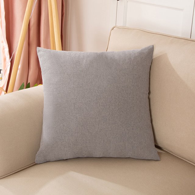 Xiao Hua 1 funda de almohada de lino liso. Clásica y atemporal, funda de almohada sencilla de color puro, que queda genial en cualquier cama. 50 x 50 cm (gris oscuro).