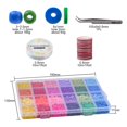 thumbnail image 3 of DIY Heishi Preppy Bracelet Making Kit, Including Round Glass Seed & Polymer Clay Disc Beads, Tweezers, Elastic Thread, Polyester Thread, Mixed Color, Beads: 5724pcs/set, 3 of 6