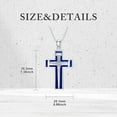 thumbnail image 2 of Cross Necklaces for Men 925 Sterling Silver Lapis Lazuli Pendant Three Nail Cross Necklace Christian Jewelry Gifts for Men Husband Brother 22"+2", 2 of 4