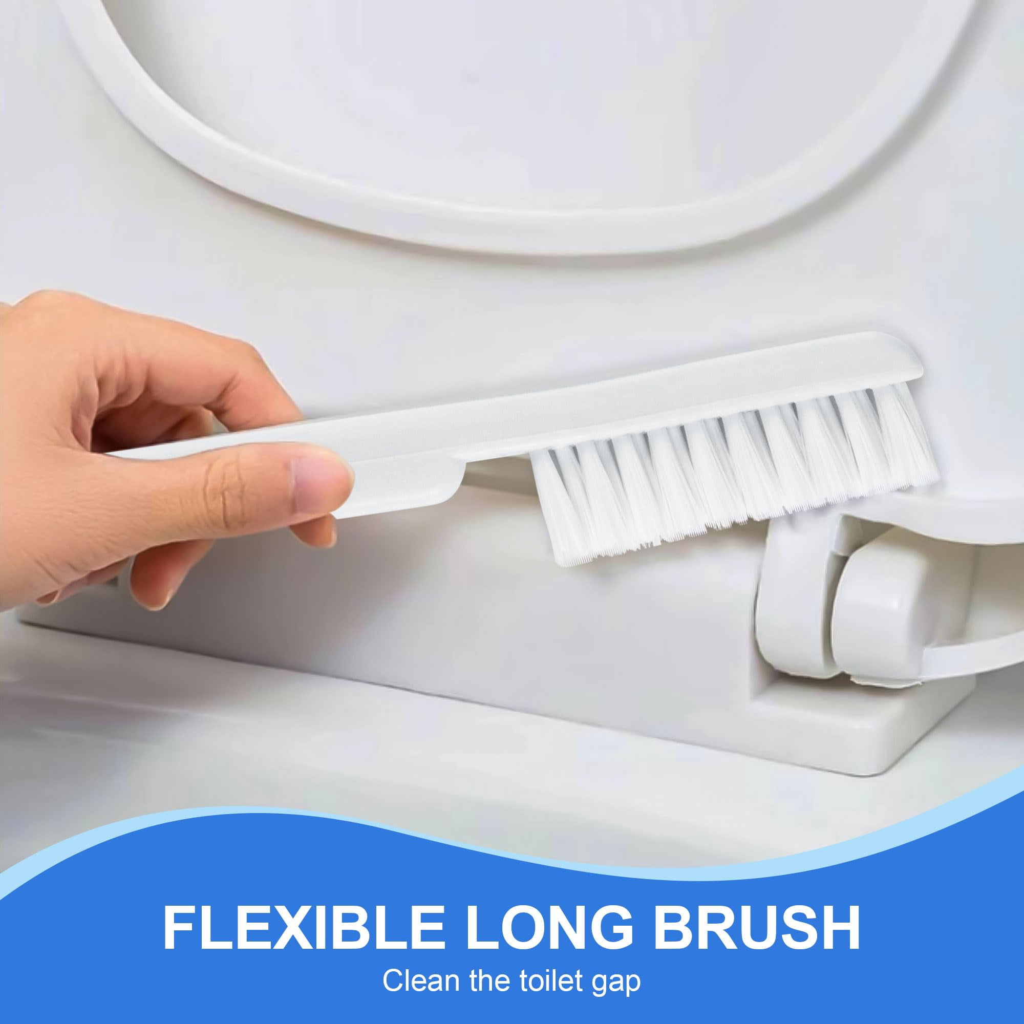 Toilet Brush and Plunger Set 2 Pack 3-in-1 Bowl Holder with Crevice Cleaning Wall Mounted Bathroom Tools