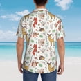 thumbnail image 6 of Balery Cute Little Animals Print Men's Hawaiian Shirts Short Sleeve Beach Shirt Relaxed Fit Vacation Button Down Shirts-Large, 6 of 9