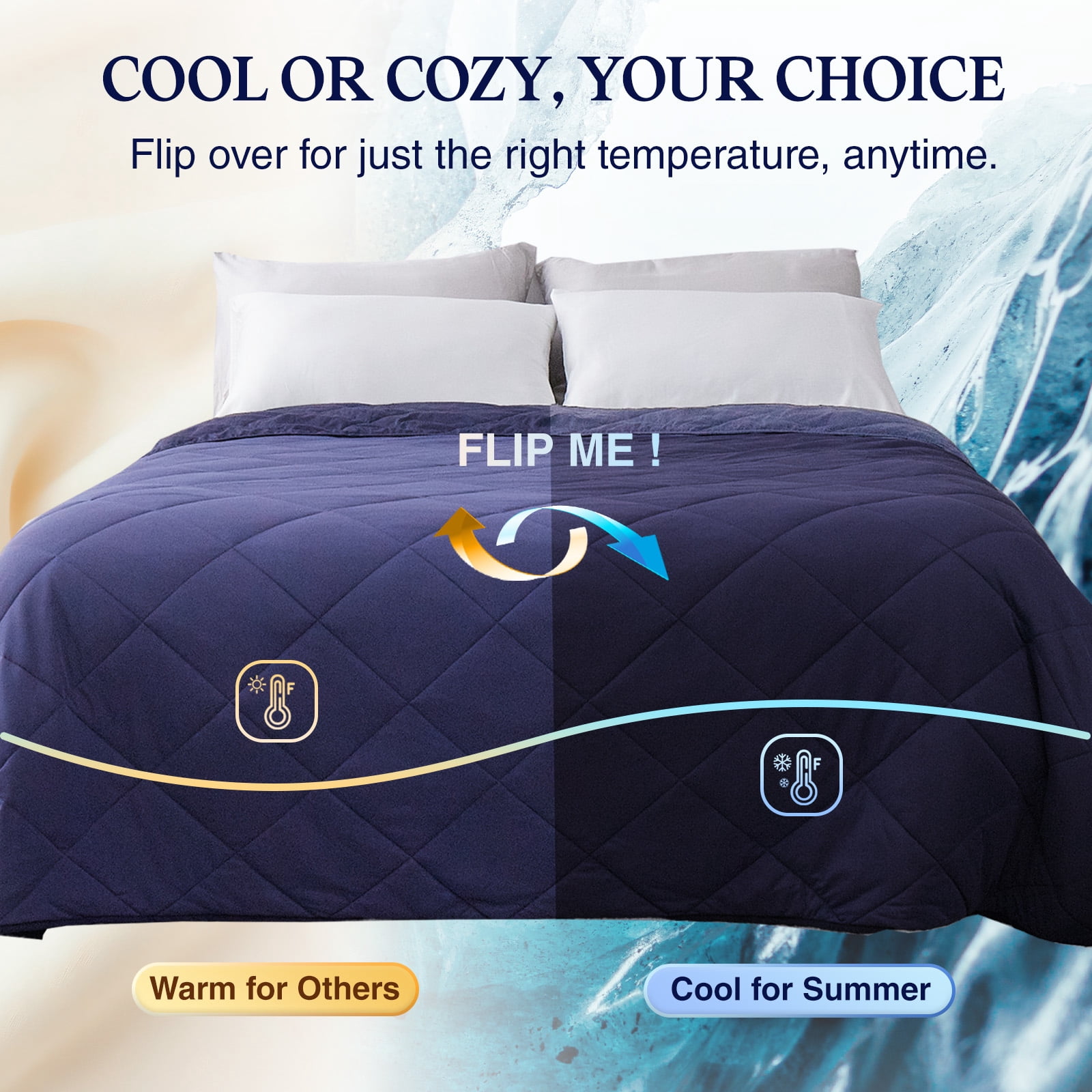 ZonLi Cooling Blanket Lightweight Breathable Cool Touch 60×80 Twin, Blue