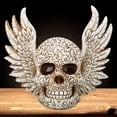 thumbnail image 1 of Decoración De Calavera, Exquisita Estatua De Calavera De Resina De Tamaño Compacto Para Decoración De Escritorio, 1 of 8