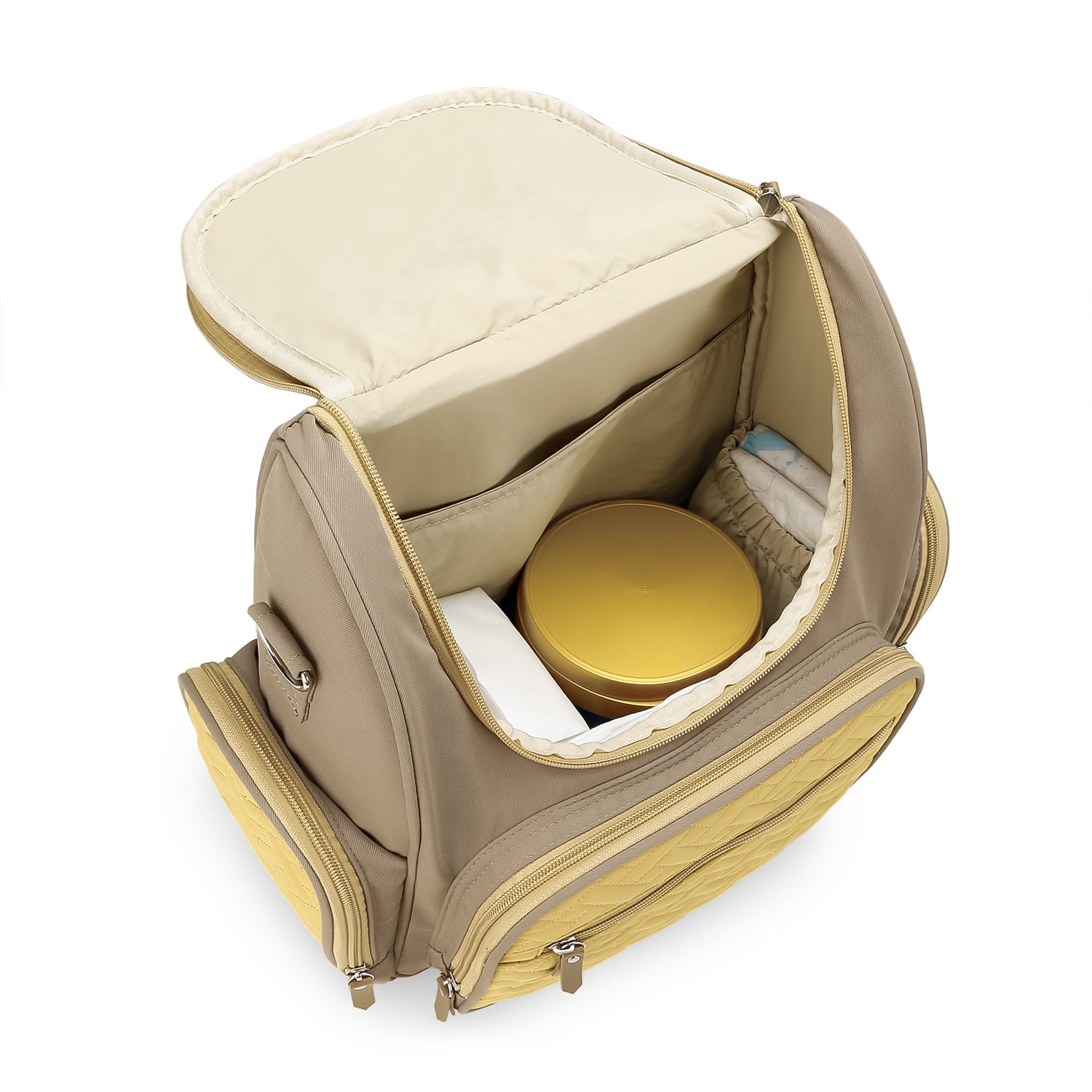 Mommy Bag, Maternal Child Bag, Outdoor Lightweight Handbag, Large-Capacity Backpack for Baby, Diaper Baby Bottle Storage Bag(Yellow)