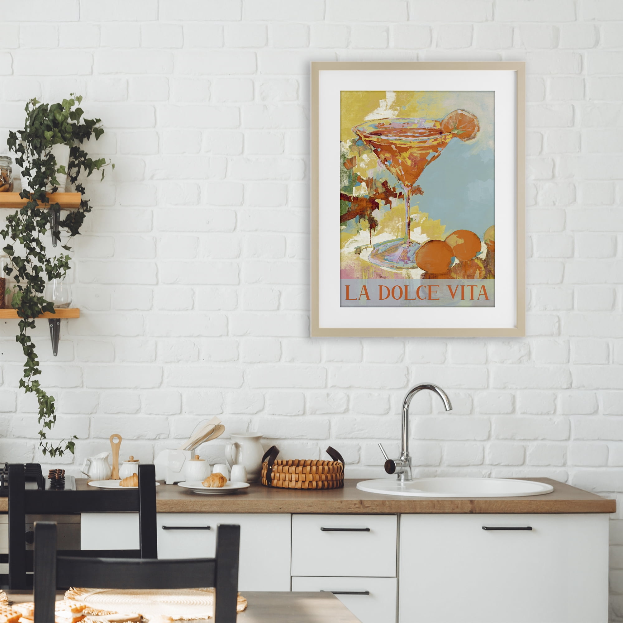 Stupell Industries La Dolce Vita Citrus Cocktail Birch Framed Print Under Glass, design by Jane Slivka