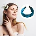 thumbnail image 6 of Unique Bargains Knotted Headbands Hairband for Women 1.2 Inch Wide 1 Pcs Dark Blue, 6 of 7