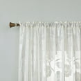 thumbnail image 5 of VOGOL White Sheer Curtains, Floral Jacquard Voile Sheer for Bedroom & Living Room, Rod Pocket, 52x63 Inches, 5 of 7