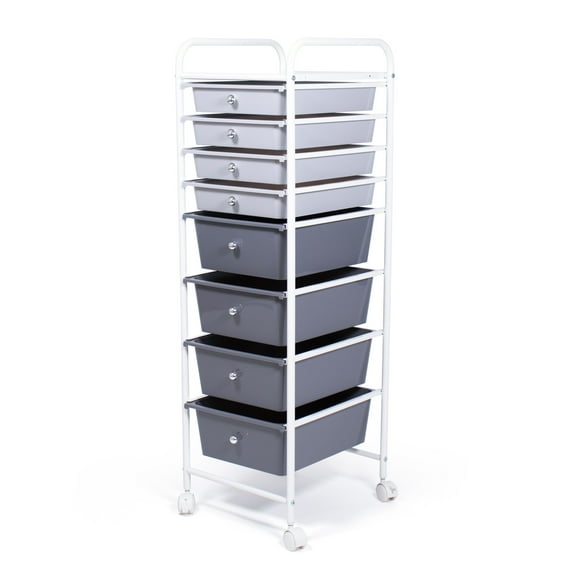 Humble Crew 8 Drawer Rolling Storage Cart, Grey