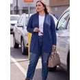 thumbnail image 3 of Cueply Plus Size Lightweight Cardigan for Women Long Sleeve Open Front Casual Cover Up with Pockets Soft Draped Layering Jacket 1X-4X, 3 of 9