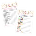 thumbnail image 1 of Paper Clever Party Twinkle Little Star Baby Shower Juegos para niñas - 25 actividades - Libro de cuentos Pictionary y Word Scramble - Tema rosa y dorado - Paquete de tarjetas de doble cara 5x7, 1 of 1