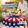 thumbnail image 2 of Patriotic Starburst Round Tablecloth, 2026 New Red White Blue Table Cover for 4th of July Independence Day Memorial Day, Washable Table Cloth Cover for Party Picnic Dinner Decor (70" Round), 2 of 7