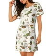 thumbnail image 2 of Picia Road Trip Pattern Women’s Nightdress – Casual Short-sleeved Loose-Fit Sleepwear, Soft Cotton Short-Sleeve Sleep Shirt for Relaxation & Comfort, 2 of 6