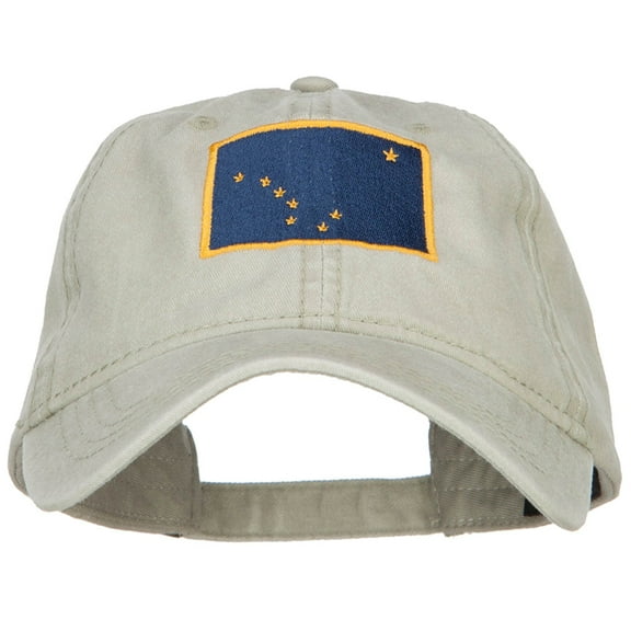 Alaska State Flag Embroidered Washed Cap - Stone OSFM