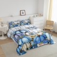 thumbnail image 3 of YST Ensemble de Literie Citrouille de Récolte d'Automne Format Tout-Petit, Ensemble de Douillette Joyeux Action de Grâce pour Enfants Ados Femmes Adultes Déco de Chambre, Couette Rustique de Style Ferme Insert Feuilles d'Érable d'Automne Courtepointe, Bleu, 3 of 6