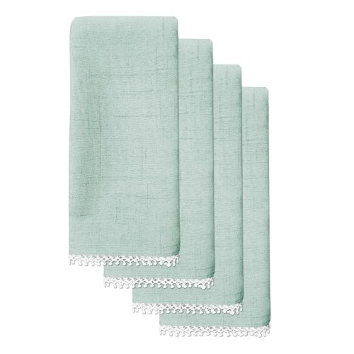 Bardwil French Perle Solid Napkin, Set of 4, Ice Blue