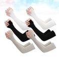 thumbnail image 4 of 6 pares de mangas de protección solar de seda helada con protección UV para el brazo, mangas refrescantes para verano al aire libre (blanco, negro y gris), 4 of 6