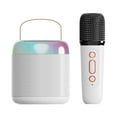thumbnail image 1 of Portable Bluetooth Speaker with Wireless Microphone, Handheld Mics Speaker Machine, Portable Speaker System for Playroom Family Outing Y2 White Single Mic, 1 of 8