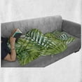 thumbnail image 6 of Plant Soft Flannel Fleece Throw Blanket, Watercolor Tropical Palm Leaves Colorful Illustration Natural Feelings, Cozy Plush for Indoor and Outdoor Use, 50" x 70", Fern Green Lime Green, by Ambesonne, 6 of 6