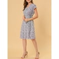 thumbnail image 6 of MODA NOVA Juniors Floral V Neck Ruffled Flutter Sleeve Belt Wrap Midi Dress, 6 of 8