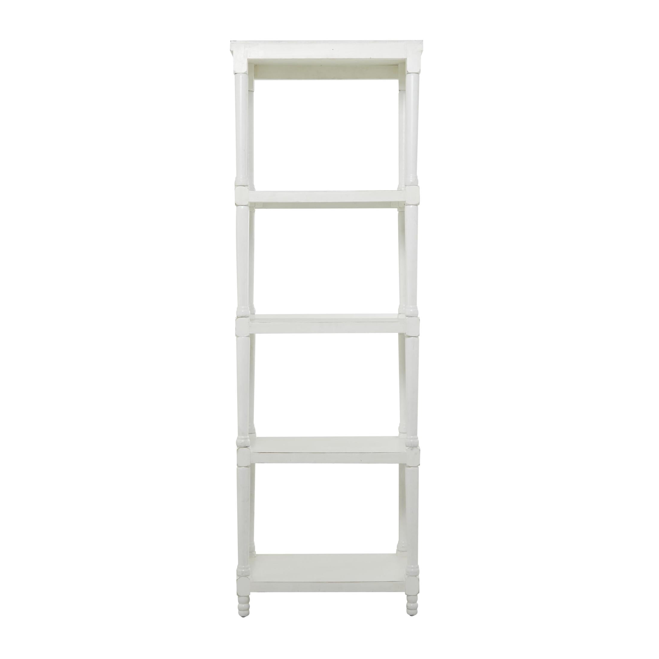 DecMode 23" x 72" White Wood 5-Tier Shelving Unit, 1-Piece