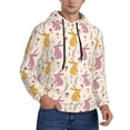 thumbnail image 2 of Honeii Yellow Pueple Rabbit Pattern Mens Hoodies Men's Loose Sleeve Sweatshirt,Pullover Hooded Sweatshirt for Men,Essentials Hoodie-Medium, 2 of 7