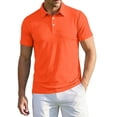 thumbnail image 2 of Lumtrix Polo Shirts For Men Short Sleeve T-Shirts Quick Dry 2 Buttons Casual Basic Performance Golf ShirtsSaffron S, 2 of 8