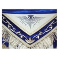 thumbnail image 4 of Past Master Blue Lodge California Regulation Apron – Blue Silk, Masonic Regalia with Adjustable Belt, 4 of 5