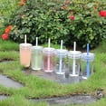 thumbnail image 4 of Queroig Transparent Tritan Straw Tumbler 16oz Colorful Coffee Cup with Lid Cute Leak-Proof Sippy Cup for Iced Coffee Tea Juice Milk, 4 of 7