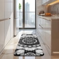 thumbnail image 4 of Black White Tie Dye Mandala Pattern Kitchen Rug Mat,Kitchen Runner Rugs Non Skid Washable,Decorative Kitchen Floor Mats for Kitchen,Sink,Laundry,17"x47.2", 4 of 7