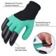 thumbnail image 5 of Guantes de jardín con garras en las yemas de los dedos rápidos: ideales para excavar, desmalezar, sembrar y pinchar, seguros para jardineros de rosas (doble garra), 5 of 5