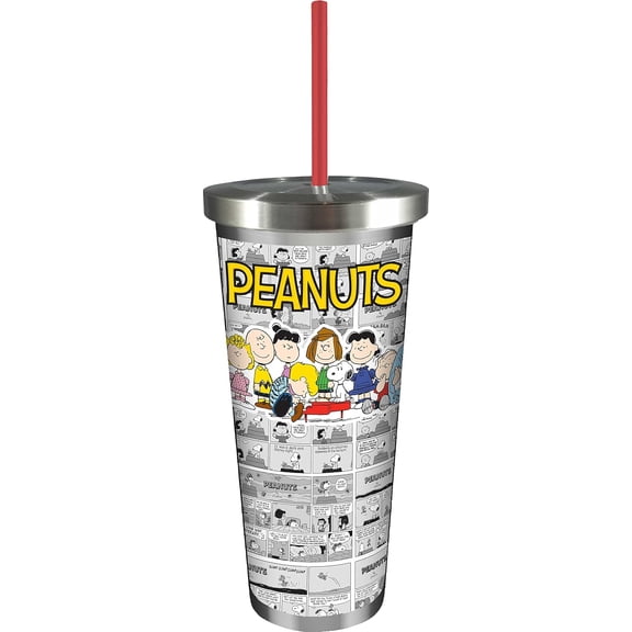 Spoontiques Stainless Steel Cup, 24 oz, Peanuts