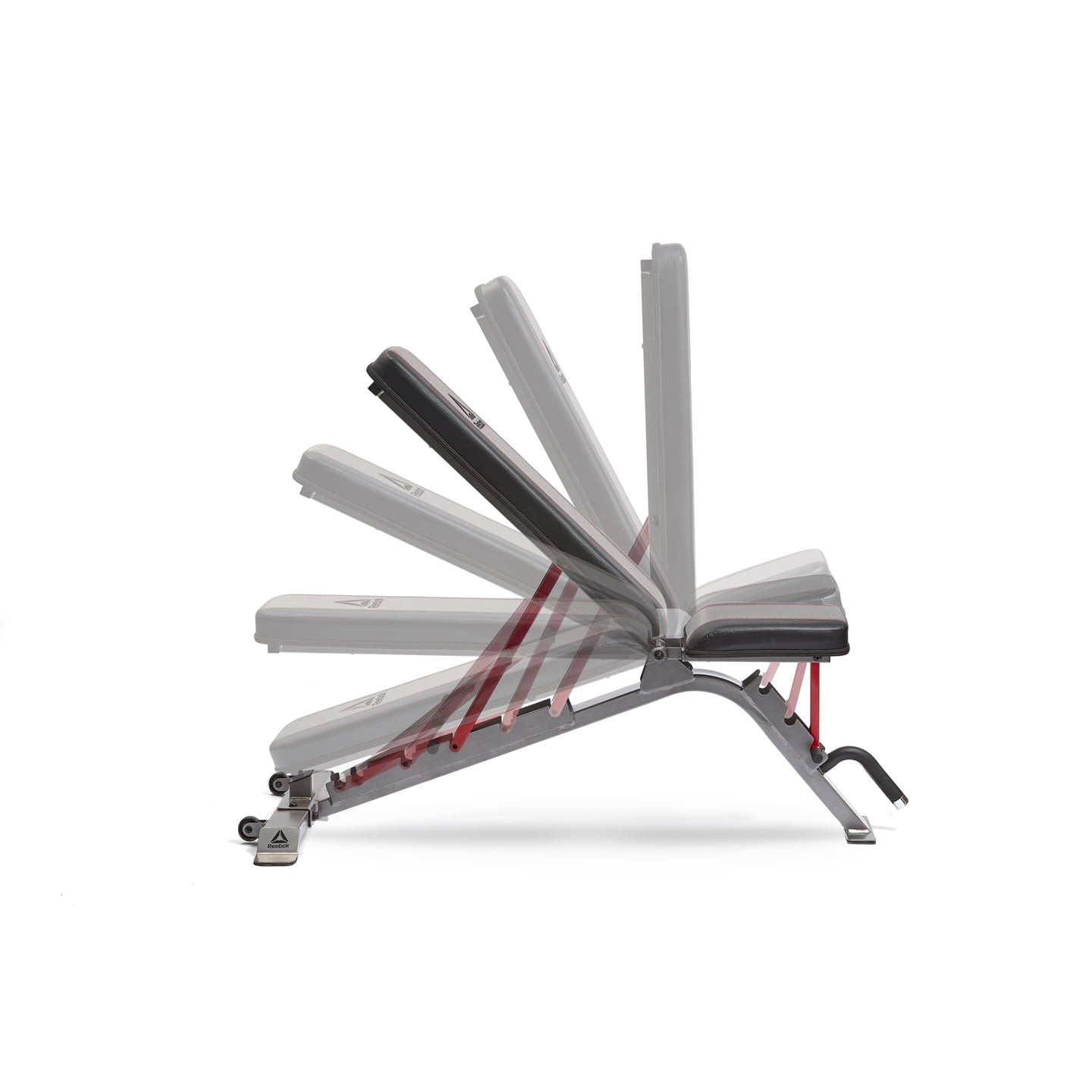 Reebok Utility Weight Bench, 6 adjustable backrest positions 2.5” thick upholstered foam, Non-slip Feet