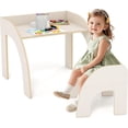 thumbnail image 4 of OLAKIDS Kids Table and Chair Set, Wooden Activity Table for Toddlers Arts Crafts Drawing Reading Playing Building Block Drawing, Children Natural Furniture Set for Playroom Nursery (White), 4 of 10