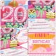 thumbnail image 4 of Tarjeta de cumpleaños 20 de Uxcell, tarjeta de cumpleaños emergente con tarjeta de saludo y sobre para mujeres, amigas, color rosa, 4 of 6