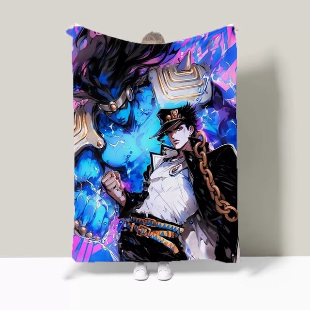 Manta de franela con estampado de jojos de anime, 80 x 130 cm
