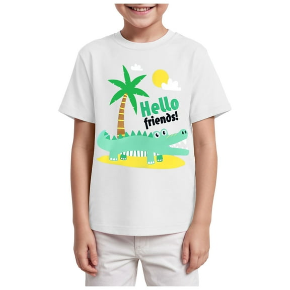 Gubotare Toddler Shirt Boys Girls Graphic Printed T-Shirts,Kids Cool Crewneck Short Sleeve Tops Tee Shirt Tshirt for Teens Sizes 7-8T (White,7-8 Years)