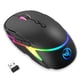 thumbnail image 1 of Methold Ratón recargable inalámbrico de 2,4 Ghz con luz RGB 1200/2400/3200 DPI Ratones para juegos ajustables Accesorios para PC de escritorio de hotel Juegos de teclado y mouse para computadora, 1 of 6