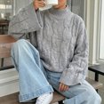 thumbnail image 3 of FAIWAD Sweaters for Women Cable Knit Mock Neck Long Sleeve Pullover Tops Casual Daily Wear, 3 of 7