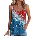 thumbnail image 2 of Jsaierl Independence Day Tops for Women Casual Elegant Short Sleeve Tank Top Patriotic Red White and Blue Graphic Camisole Soft Spaghetti Strap Blouses Vest, 2 of 6