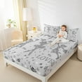 thumbnail image 5 of jejeloiu Girly Cheerleading Queen Sheet Sets,Cheer Dancer Flat Sheet,Gray Bling Diamond Queen Fitted Sheet For Teens,Luxury Bedroom Decor,4 Pieces, 5 of 7