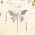 thumbnail image 3 of Butterflies for Flower Arrangements,Glitter Butterfly Garden Decorations,Lifelike Sequins Butterfly Garden Stakes,3D Double Wings Butterfly with Bendable Stick,Reusable Butterfly Pick,11.4x9.8 Inch, 3 of 4
