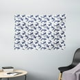 thumbnail image 1 of Koi Fish Tapestry, Carp Koi Sketch Drawing with Detailed Fish Scales Pattern Eastern Marine Life, Wall Hanging for Bedroom Living Room Dorm Decor, 60W X 40L Inches, Navy Blue White, by Ambesonne, 1 of 2